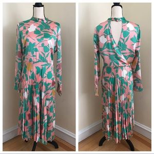 ASOS DESIGN floral pleated midi dress